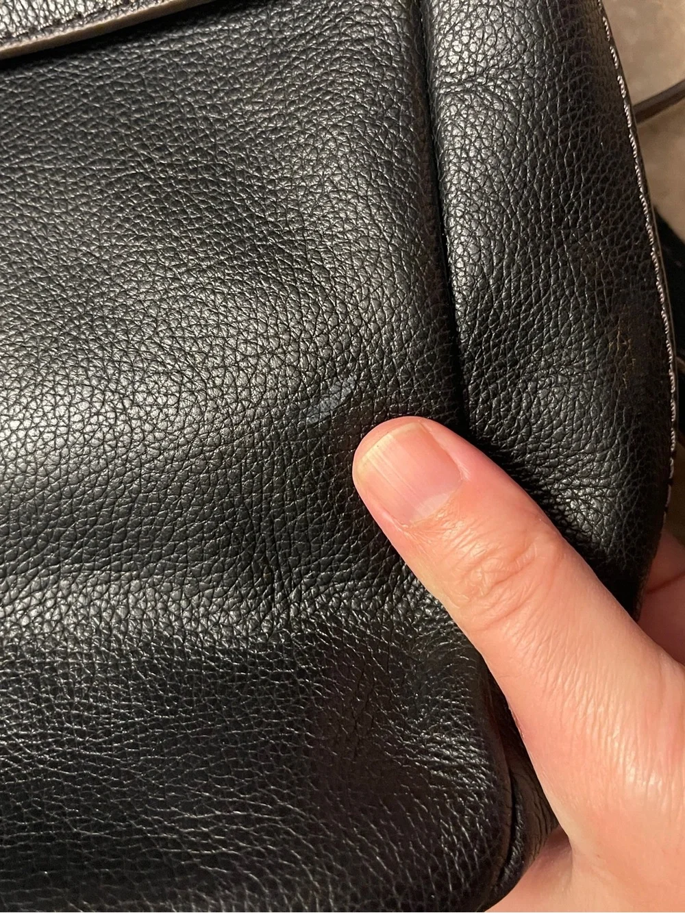 Fossil Black Pebbled Leather Flap Backpack